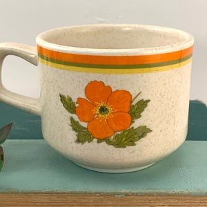 Vintage 70s Fire Flower Mug